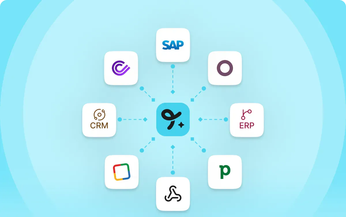 ERP, CRM and business software integrations connected to TukiAssistant