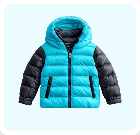 Jaqueta puffer turquesa infantil
